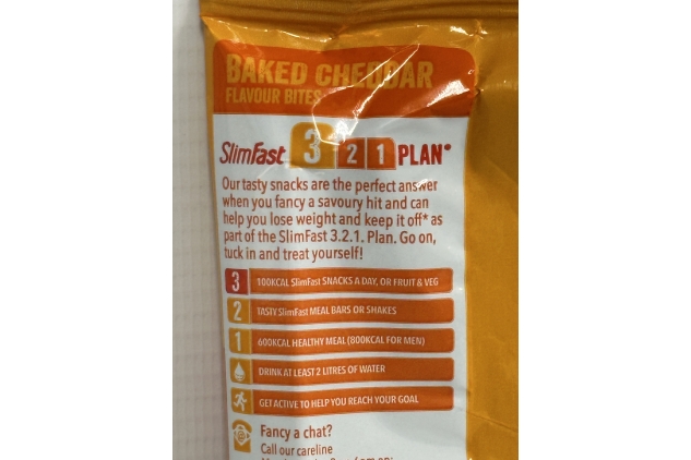 SlimFast Cheddar Bites Snack Bag, Crunchy, Tasty Low Calorie Snack, 22g (Pack Of 12) Best Before Date 31/10/2024