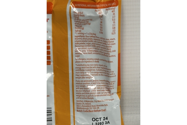 SlimFast Cheddar Bites Snack Bag, Crunchy, Tasty Low Calorie Snack, 22g (Pack Of 12) Best Before Date 31/10/2024