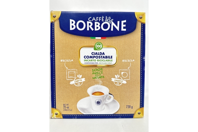 Caffe Borbone Compostable Pod, Blue Coffee Blend - 100 Pads - Compatible with ESE System Paper Pads 44 mm