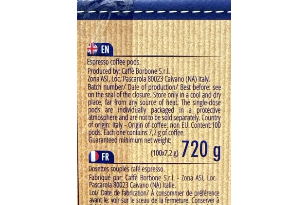 Caffe Borbone Compostable Pod, Blue Coffee Blend - 100 Pads - Compatible with ESE System Paper Pads 44 mm