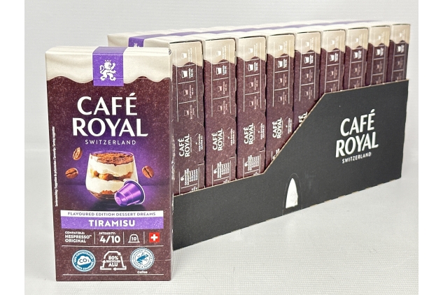 Cafe Royal Flavoured Edition Dessert Dreams Tiramisu 100 Capsules for Nespresso Coffee Machine - 4/10 Intensity - UTZ Certified Aluminum Coffee Capsules | Best Before Date 30/09/2024