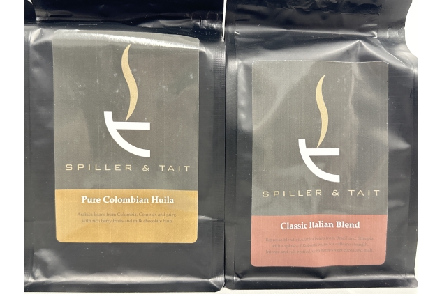 Spiller & Tait Whole Coffee Beans Taster Pack (Pack of 4) | 4 x 250g Top Coffees | Best Before Date 30/09/2024