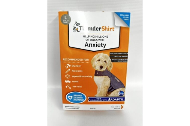 Thundershirt for Dogs Size Large Grey Anxiety Dog Coat For Fireworks Vets Visits 1