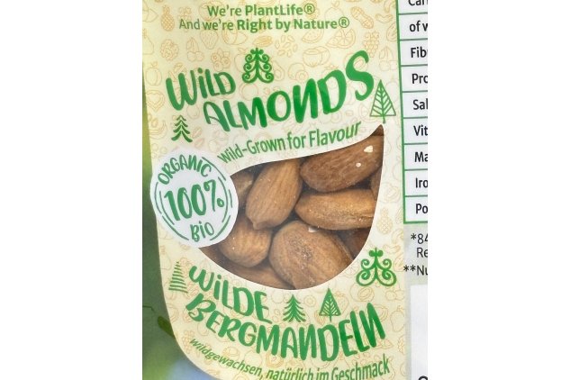 Organic Wild Harvested Almonds 105g | Naturally High In Vitamin E | BEST BEFORE DATE 28/09/2024