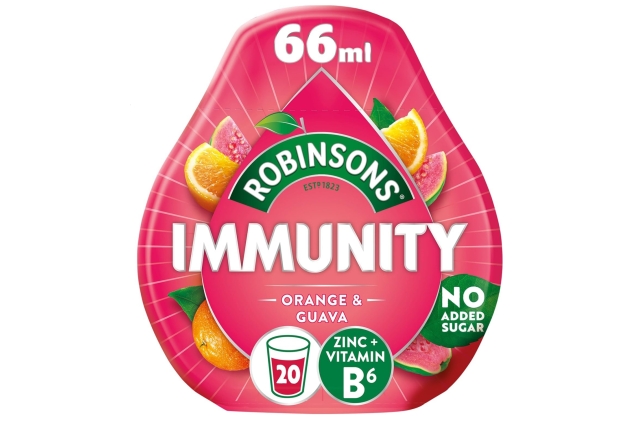 Robinsons Immunity Benefit Drops Orange & Guava, with vitamin B6 and Zinc - 66ml