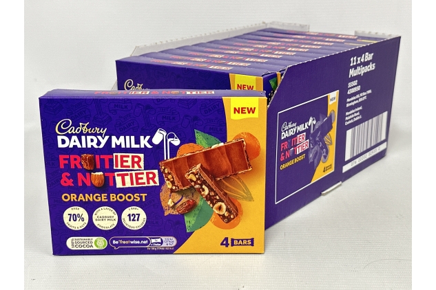 Cadbury Dairy Milk Fruitier & Nuttier Orange Boost Bars 30g | 44 Bars | Bulk Buy Deal | BBE 21/11/2024