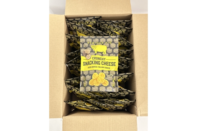 SERIOUS PIG - Crunchy Snacking Cheese Snacks, Keto Friendly, High Protein, Low Carb, Gluten Free, Vegetarian, Pub Snacks, Made from 100% Real Italian Cheese (Truffle) (24 x 24g)