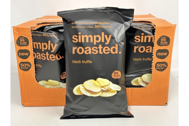 Black Truffle Crisps 12 x 93g Share Bag (Box of 12 x 93g bags) Simply Roasted