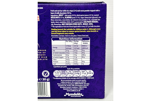 Cadbury Dairy Milk Fruitier & Nuttier Chocolate Covered Boost Bars 30g | 44 Bars | Bulk Buy Deal