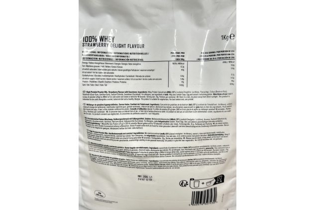 PhD Nutrition 100 Percent Whey, Grass Fed Whey, Lean Muscle Protein Powder, Rich in BCAA and Low Calorie, Strawberry Delight, High Protein, 40 Servings per 1 kg Bag