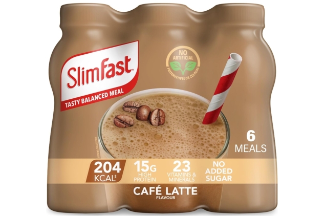 SlimFast Ready To Drink Shake, Cafe Latte Flavour, 325 ml (Pack of 6) BEST BEFORE DATE 31/10/2024