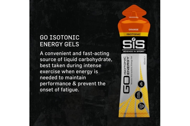 Science In Sport GO Isotonic Energy Gels, Running Gels with 22 g Carbohydrates, Low Sugar, Orange Flavour, 60 ml Per Serving (30 Pack) BEST BEFORE DATE 30/09/2024