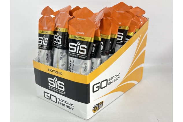 Science In Sport GO Isotonic Energy Gels, Running Gels with 22 g Carbohydrates, Low Sugar, Orange Flavour, 60 ml Per Serving (30 Pack) BEST BEFORE DATE 30/09/2024