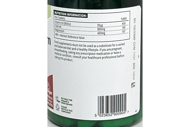 Natures Aid Calcium Magnesium and D3, Helps Maintain Normal Bones, Teeth and Muscle Function, Vegan, 90 Tablets | BEST BEFORE DATE 31/10/2024