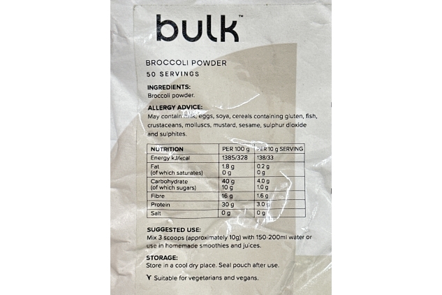 Bulk Broccoli Powder | 50 Servings, 500g | Best Before Date 30/09/2024