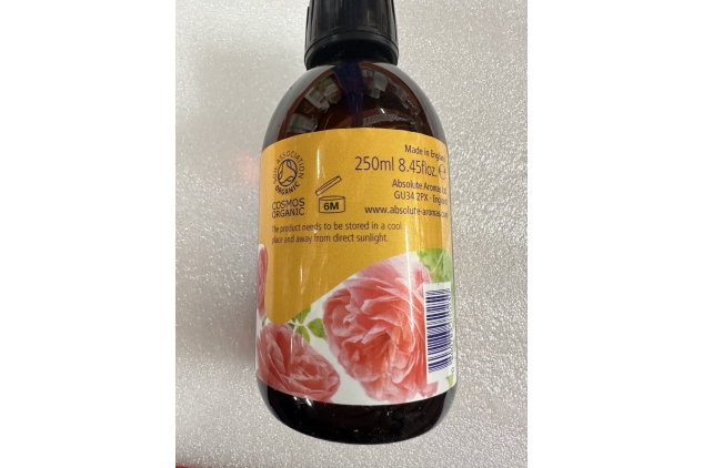 Absolute Aromas Organic Rose Water 100% Pure Natural 250ml