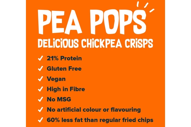 Pea Pops Healthy Chickpea Crisps - Low Calorie, Gluten Free, Plant-based Protein Snacks that are Popped (Not Baked or Fried) 12 x 80g, Smoky BBQ | BBE 04/01/2025