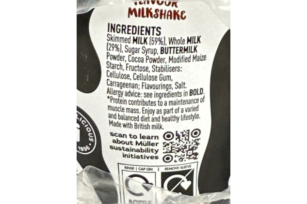 Muller Frijj Chocolate Milkshake 330ml (12 pack) Best Before Date 22/10/2024