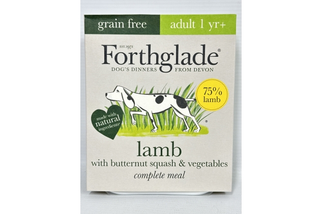 Forthglade Adult Wet Adult Dog Food Trays | 1 Yr+ Lamb with Butternut Squash & Vegetables Complete Meal, 395 g (Pack Of 18) BEST BEFORE DATE 30/09/2024