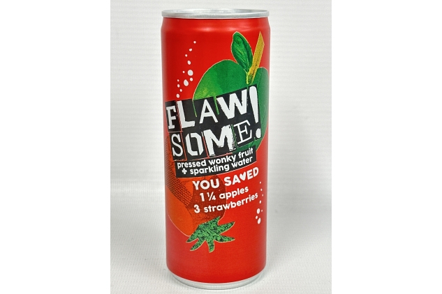 Flawsome Lightly Sparkling Apple & Strawberry Juice – No Added Sugar, 100% Cold-Pressed Wonky Fruit, Guilt-Free Fizzy Drink – Perfect for Refreshment or as a Mixer (24 x 250ml) Vegan