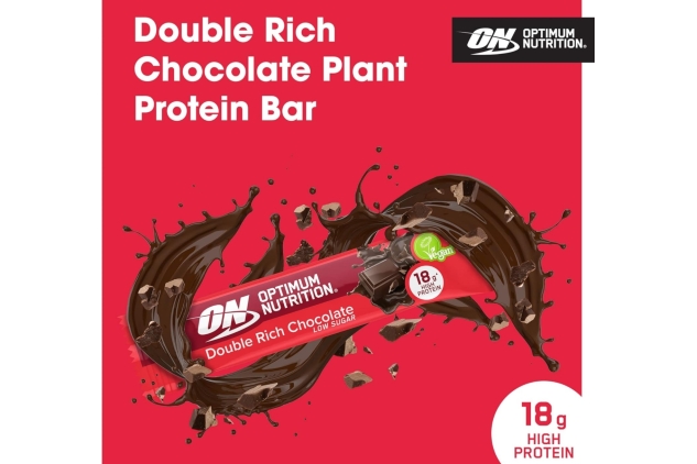 Optimum Nutrition Double Rich Chocolate Plant Protein Bar, 12 x 60g | BBE 30/11/2024