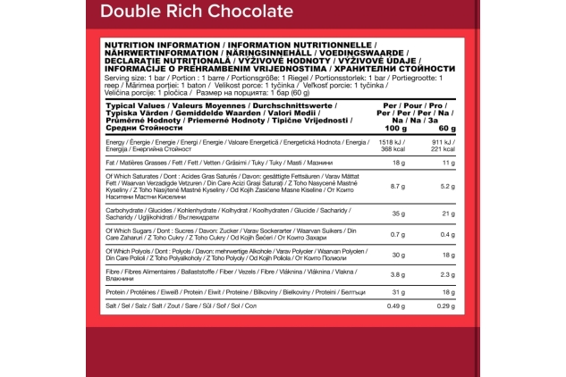 Optimum Nutrition Double Rich Chocolate Plant Protein Bar, 12 x 60g | BBE 30/11/2024