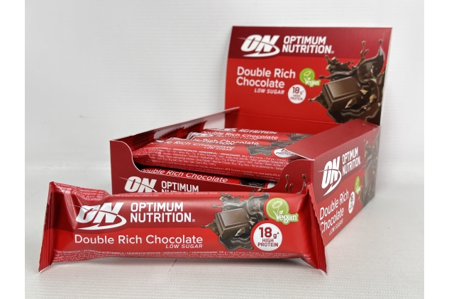 Optimum Nutrition Double Rich Chocolate Plant Protein Bar, 12 x 60g | BBE 30/11/2024