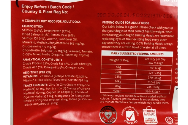 Barking Heads Pooched Salmon Dry Adult Dog Food 4KG | BEST BEFORE DATE 30/06/2024