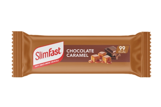 SlimFast Snack Bar, Low Calorie Snack, Chocolate Caramel Choc Flavour, 48 x 26g | BBE 31/12/2024