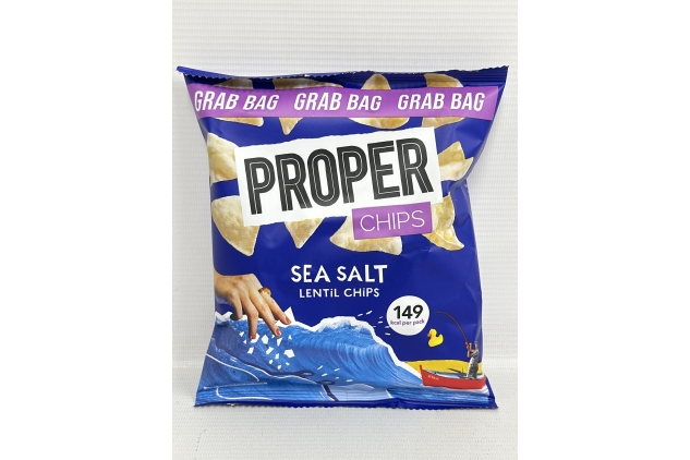 PROPER CHIPS Sea Salt Lentil Chips, 30 x 31g | Healthy Crisps Snack Alternative | Vegan & Gluten Free | BBE 10/11/2024