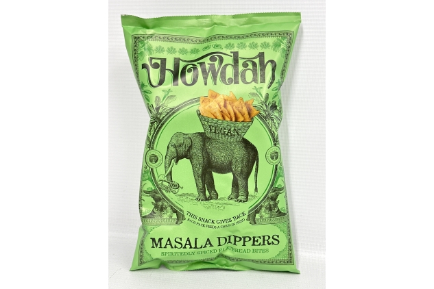 Howdah Snacks - Masala Dippers 6 X 150g | Spiced Flatbread Bites | Bulk Case Deal | BEST BEFORE DATE 30/09/2024