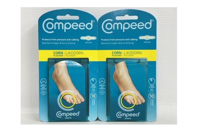 Compeed 10 X Corn Moisturising Plaster, Medium (Pack of 2) Instant Pain Relief