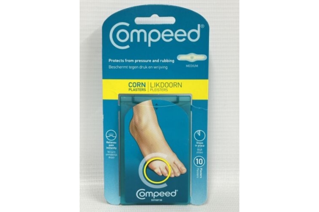 Compeed 10 X Corn Moisturising Plaster, Medium (Pack of 2) Instant Pain Relief