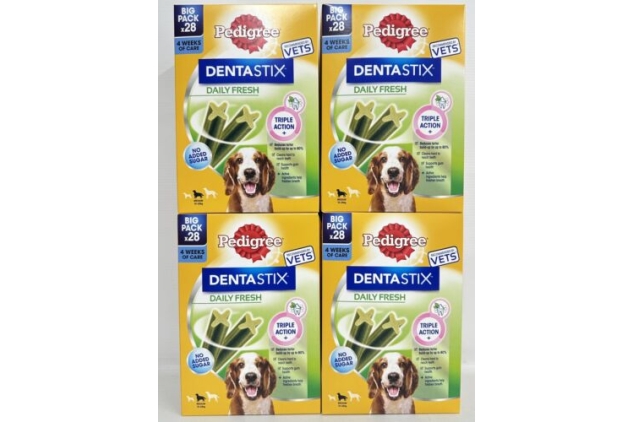 Pedigree Dentastix Fresh Daily Dental Chews Medium Dog 112 Sticks M Best Before Date 20