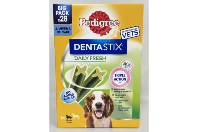 Pedigree Dentastix Fresh Daily Dental Chews Medium Dog 112 Sticks M | Best Before Date 20/10/24