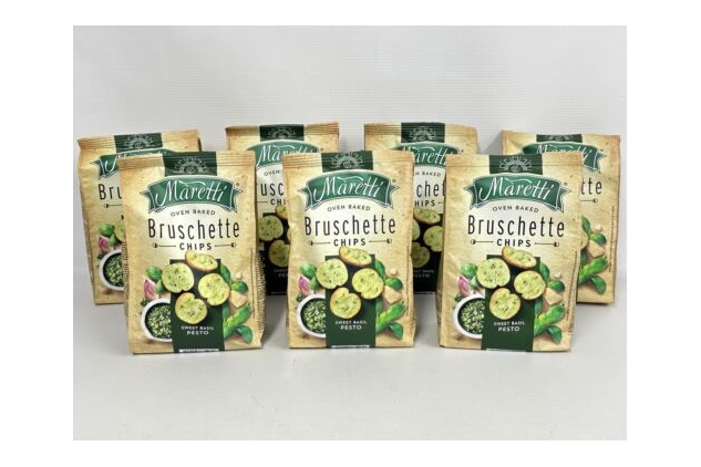 Maretti Bruschette Chips with Sweet Basil Pesto Flavour 150g (Pack of 7)