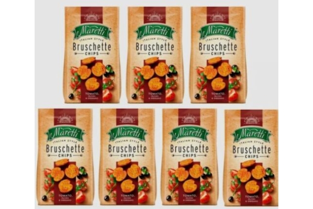 Maretti Bruschette Chips with Tomato Olive & Oregano Flavour 150g (Pack of 7)