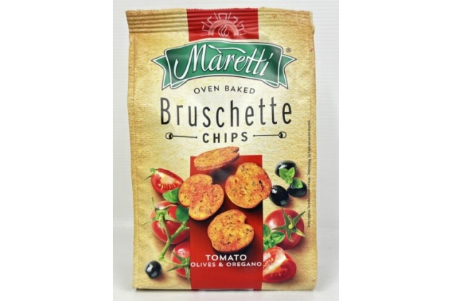 Maretti Bruschette Chips with Tomato Olive & Oregano Flavour 150g (Pack of 7)