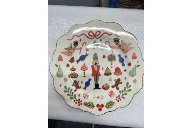 Rifle Paper Co For Anthropologie Christmas Nut Cracker Side Plate Rare