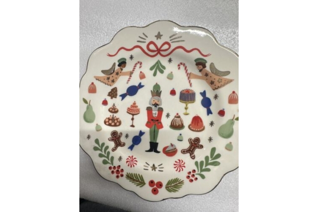 Rifle Paper Co For Anthropologie Christmas Nut Cracker Side Plate Rare