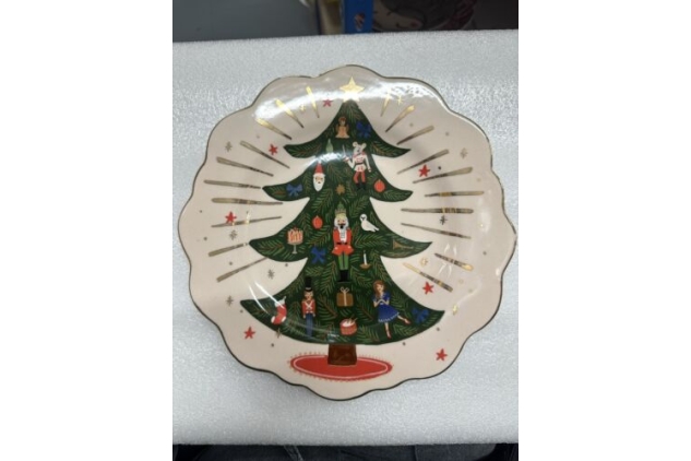 Rifle Paper Co For Anthropologie Christmas Tree Side Plate Rare