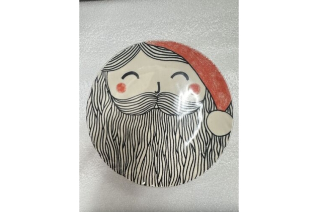 Anthropologie Kristina Saywell Cake Dessert Side Plate Father Christmas