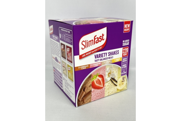 SlimFast Variety Shakes Sachet Assorted Box, For Balanced Diet, Chocolate, Strawberry, Vanilla and Banana | 30 Sachets | BEST BEFORE DATE 31/03/2024