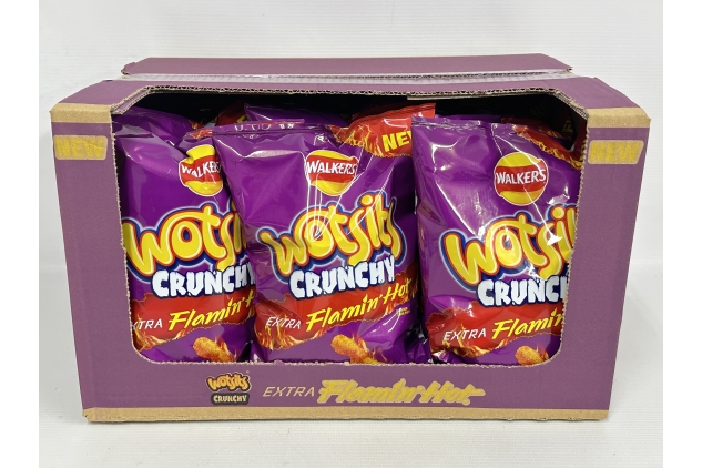 Walkers Wotsits Crunchy Extra Flamin' Hot Crisps 130g (Case of 12) Best Before Date 06/10/2024