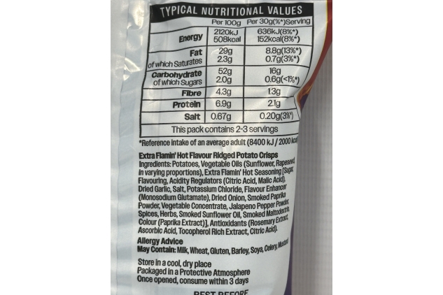 Walkers Max Extra Flamin' Hot Crisps 70g (Case of 15)