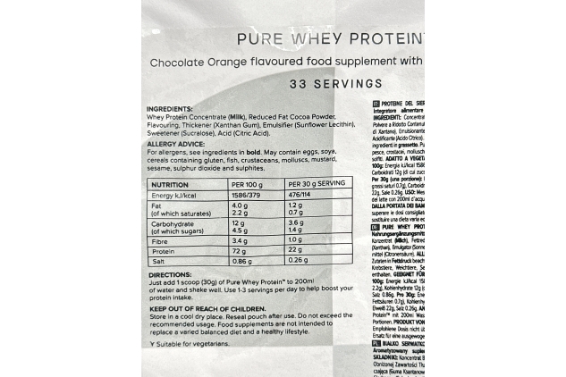 Bulk Pure Whey Protein Powder 1kg | 33 Servings | CHOCOLATE ORANGE Flavour