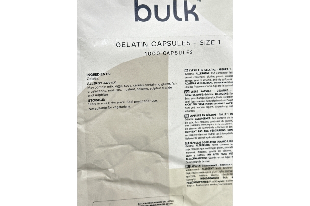 Bulk Gelatin Capsules | SIZE 1 | 1000 Capsules