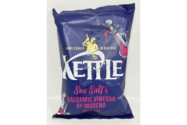 Kettle Sea Salt and Balsamic Vinegar of Modena Chips, 130g (Pack of 12) BULK BUY | BEST BEFORE DATE 24/08/2024