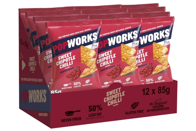 Popworks Sweet Chipotle Chilli 85g (Case of 12) | Gluten Free | Perfect for Sharing | BEST BEFORE DATE 05/10/2024