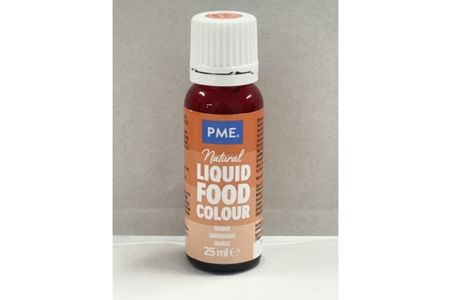 PME 100% Natural Food Colour Liquid - Orange 25ml Best Before 25/09/2024